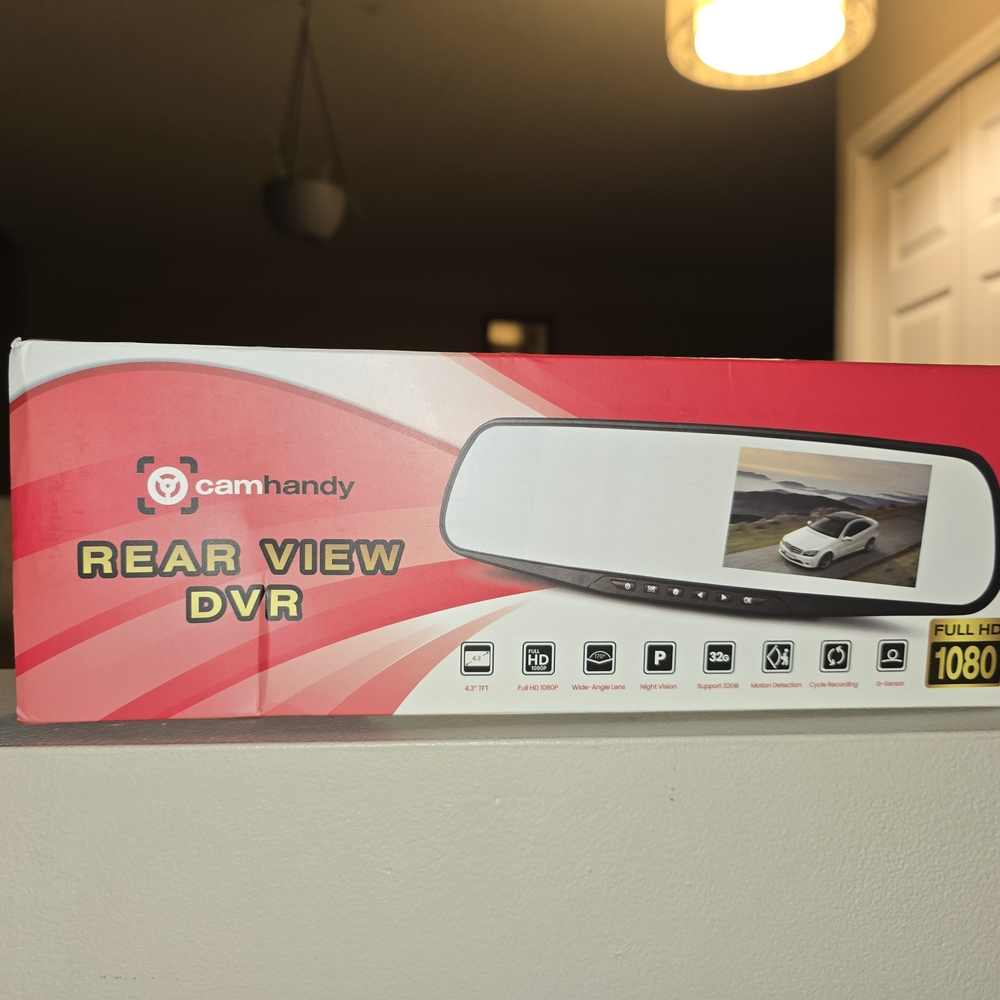 Camhandy Rear View DVR Mirror Dash Camera - Black Dash Cam